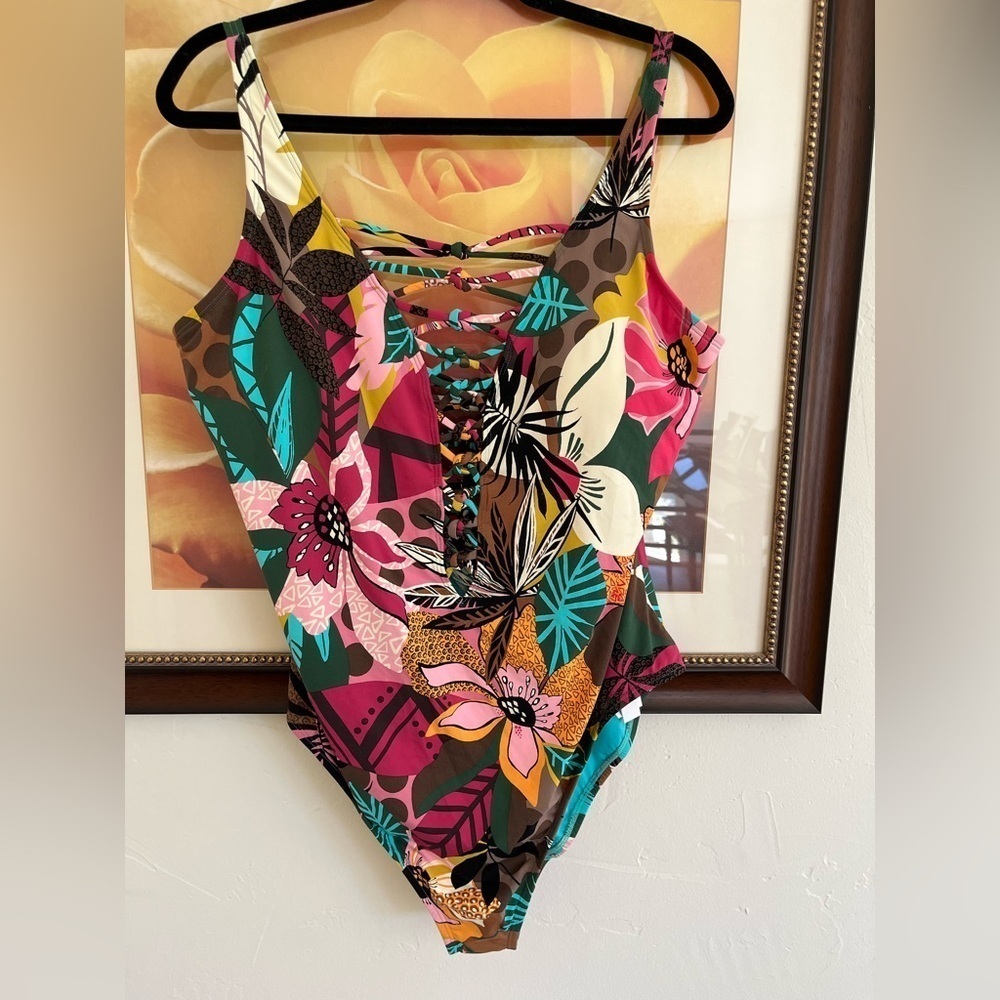 Bleu Rod Beattie Multicolor Floral One Piece Swimsuit